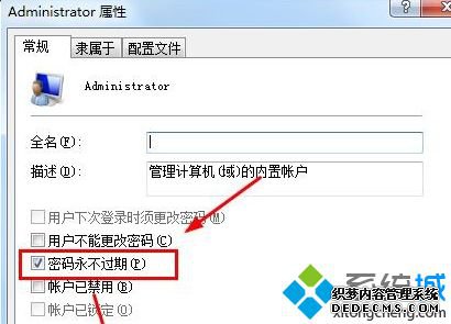 “密码永不过期”