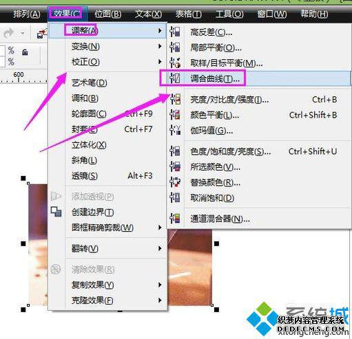 windowsxp系统下使用CDR调整图像颜色的方法