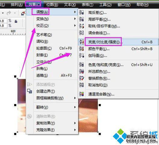 windowsxp系统下使用CDR调整图像颜色的方法