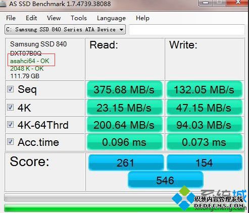 显示asahci64-ok或者mvs91xx-ok,代表非原生的SATA3.0接口1